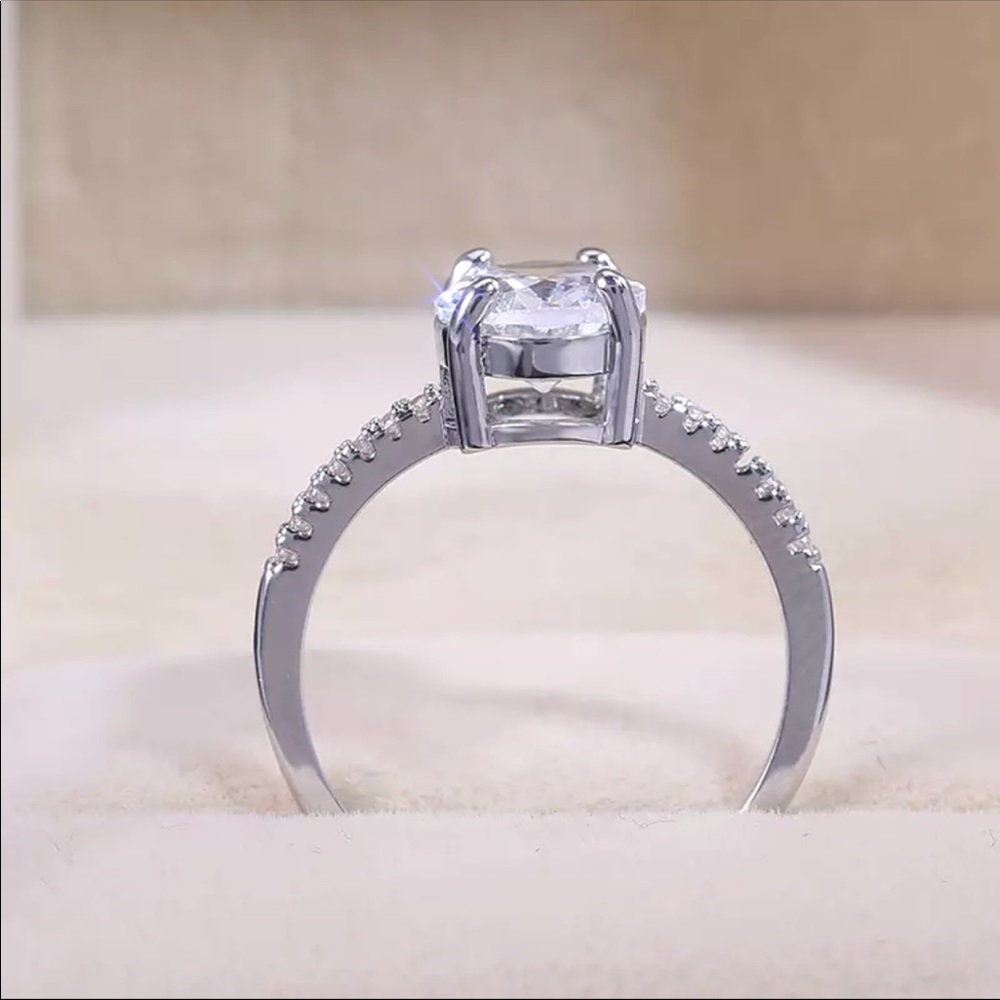 New 925 Silver White Sapphire Ring New - Picture 7 of 7